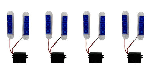 Estrobo De 3 Led Azul/azul, Rojo/azul 4 Jgo.