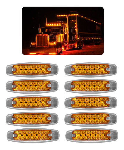 10 Plafon 12 Led Lateral Tipo Peter Fijo Y Estrobo Metalico