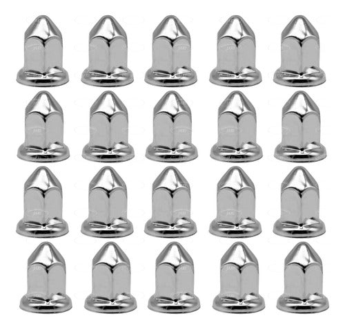 20 Capuchones Cubre Tuerca Trailer Metalico Cromado 33mm