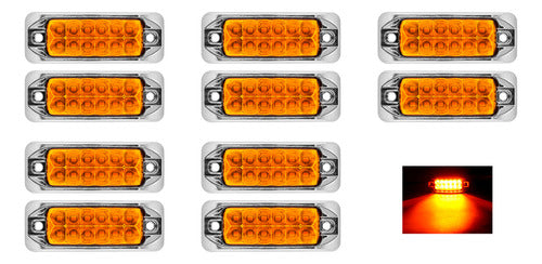 5 Par Plafon 12 Led Lateral Rectangular Pestaña Estrobo