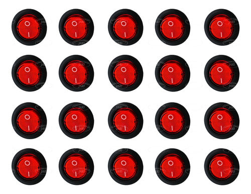20 Pz Switch Redondo Mini Iluminado 3 Pines Universal 12v