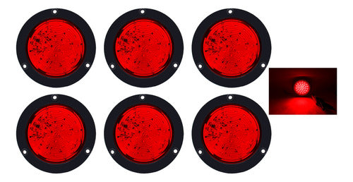 6 Pz Plafon 33 Hiper Led Redondo Fija Estrobo Bisel Negro